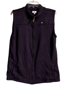 Crown & Ivy Kids Sweater Vest Boys XL Full Zip-Front Fleece Dark Blue